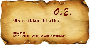 Oberritter Etelka névjegykártya